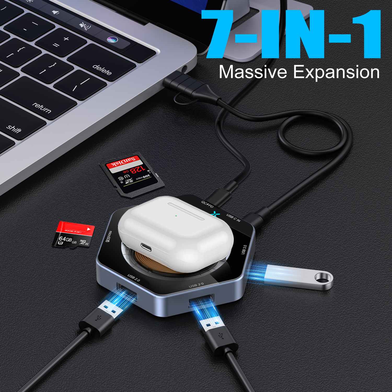 1www द्रुत चार्ज गर्दै 71 USB HUB CHECHESS Workless चार्जर