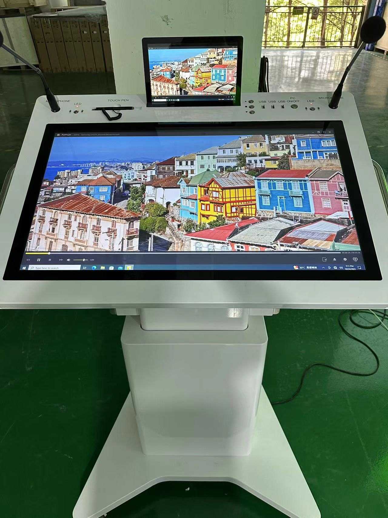 Becorive2 '' अन्तर्क्रियात्मक LCD लेकेस्ट स्मार्ट डबल स्क्रिन पोडियम